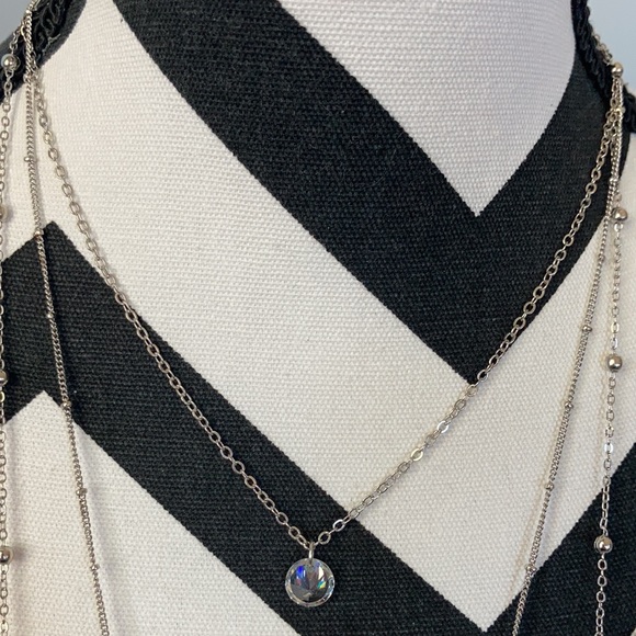 3 Tiered Silver Necklace - Picture 5 of 9